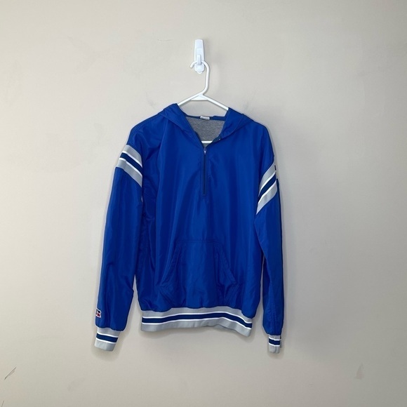 Vintage Russell Athletic Pullover Jacket Windbreaker Hoodie Quarter Zip USA - Picture 1 of 7